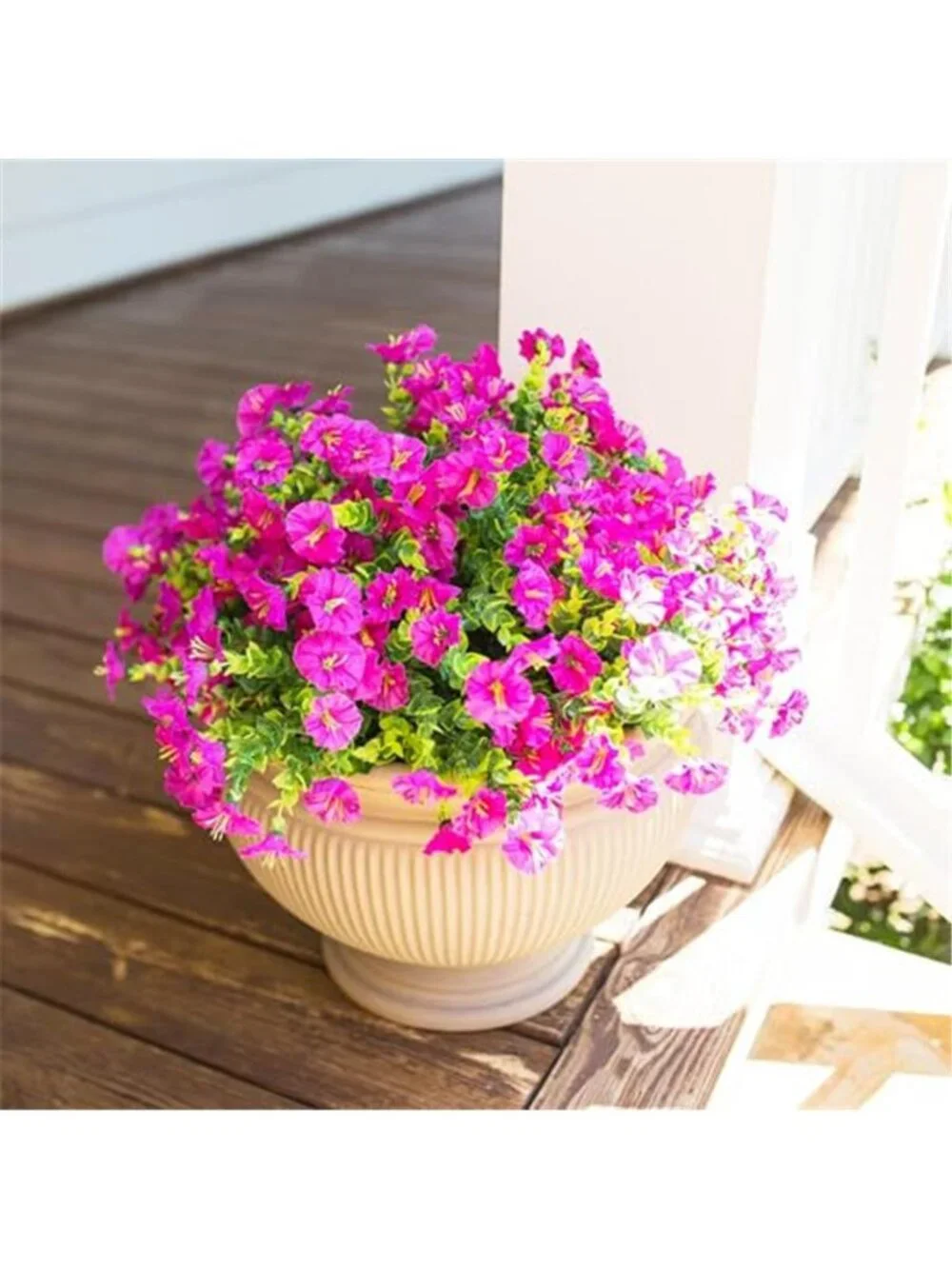 Artificial Morning Glory Flowers UV Resistant Faux Outdoor Plants 12 Bundles
